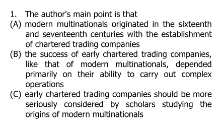 GMAT Main Idea Question 1